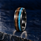 The Lagoon – Black Tungsten Wood Opal Inlay