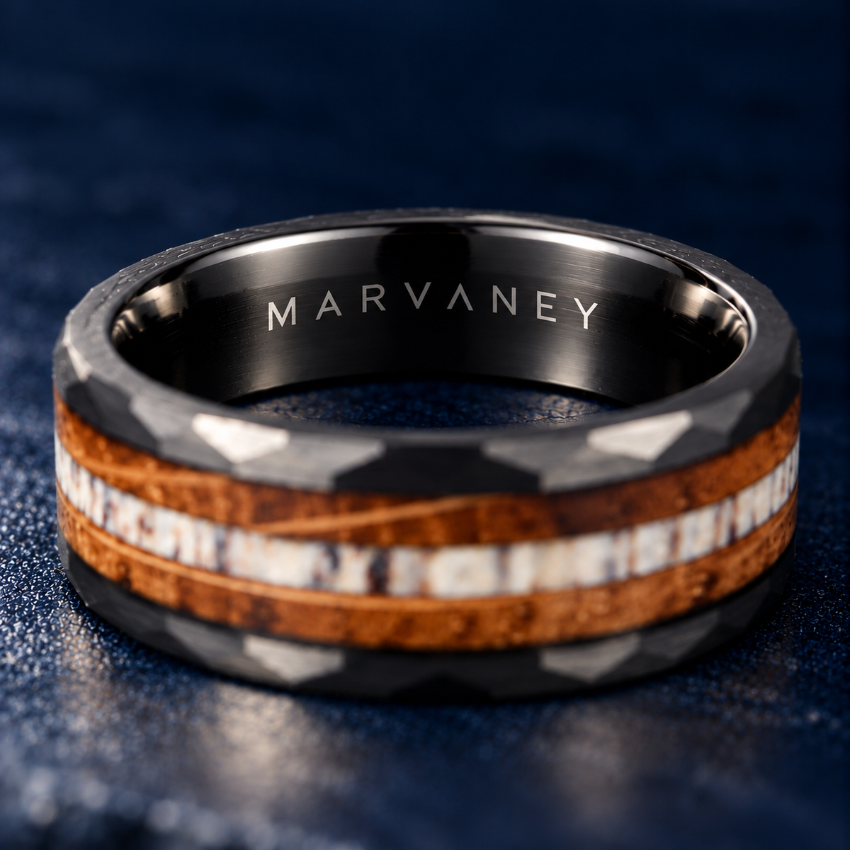 The Highland – Black Tungsten Antler Whisky Inlay