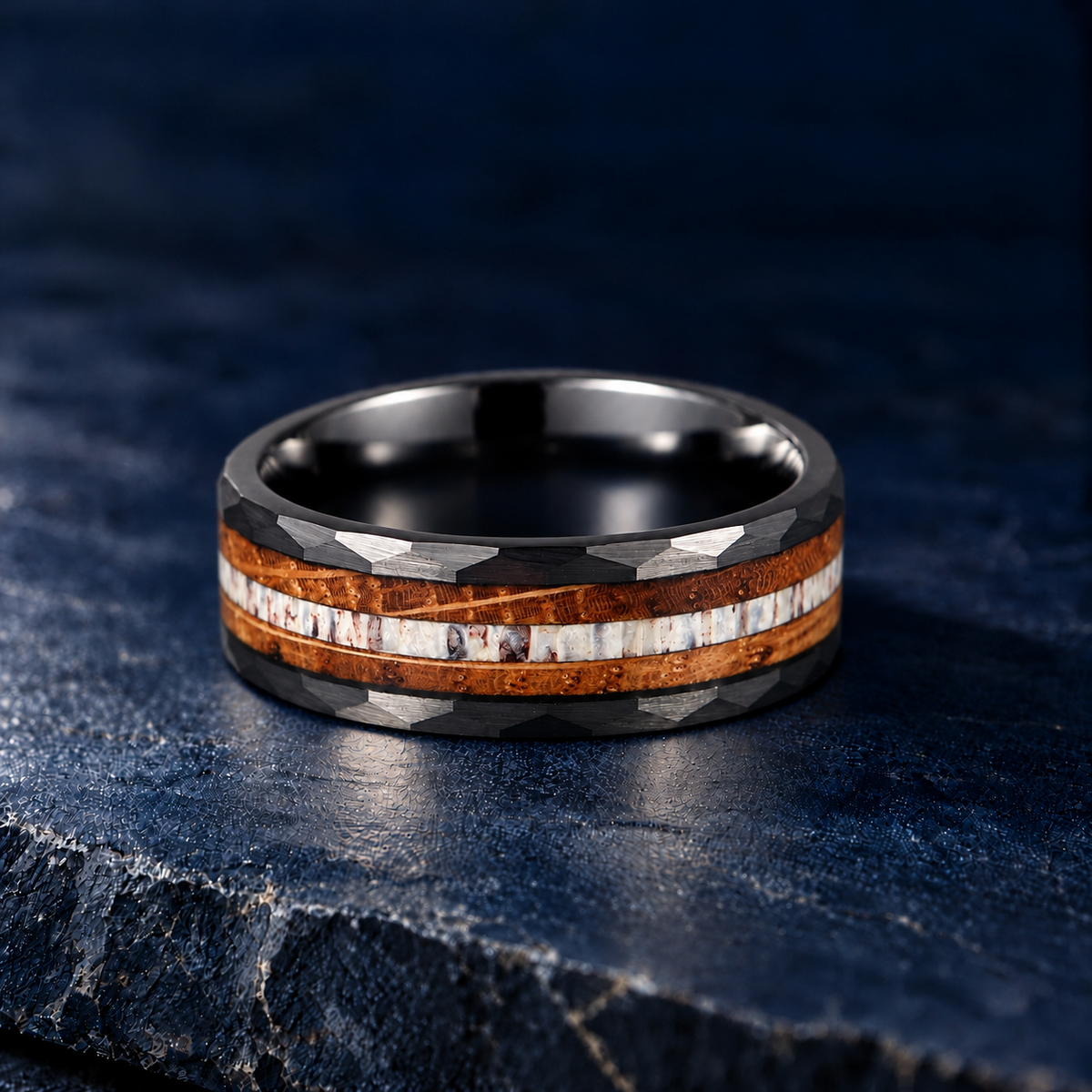 The Highland – Black Tungsten Antler Whisky Inlay