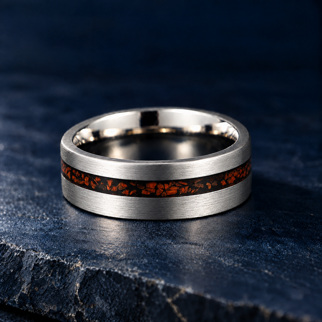The Shale – Silver Tungsten Bone Inlay