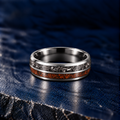 The Ammonite – Silver Tungsten Meteorite Bone Inlay
