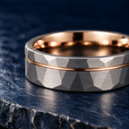 The Forge – Silver Tungsten Rose Gold Accent