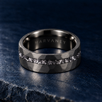 The Midnight – Black Tungsten Meteorite Inlay