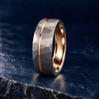 The Forge – Silver Tungsten Rose Gold Accent