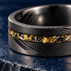 The Aurum – Black Damascus Meteorite Gold Inlay