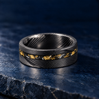 The Aurum – Black Damascus Meteorite Gold Inlay