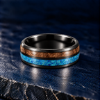 The Lagoon – Black Tungsten Wood Opal Inlay
