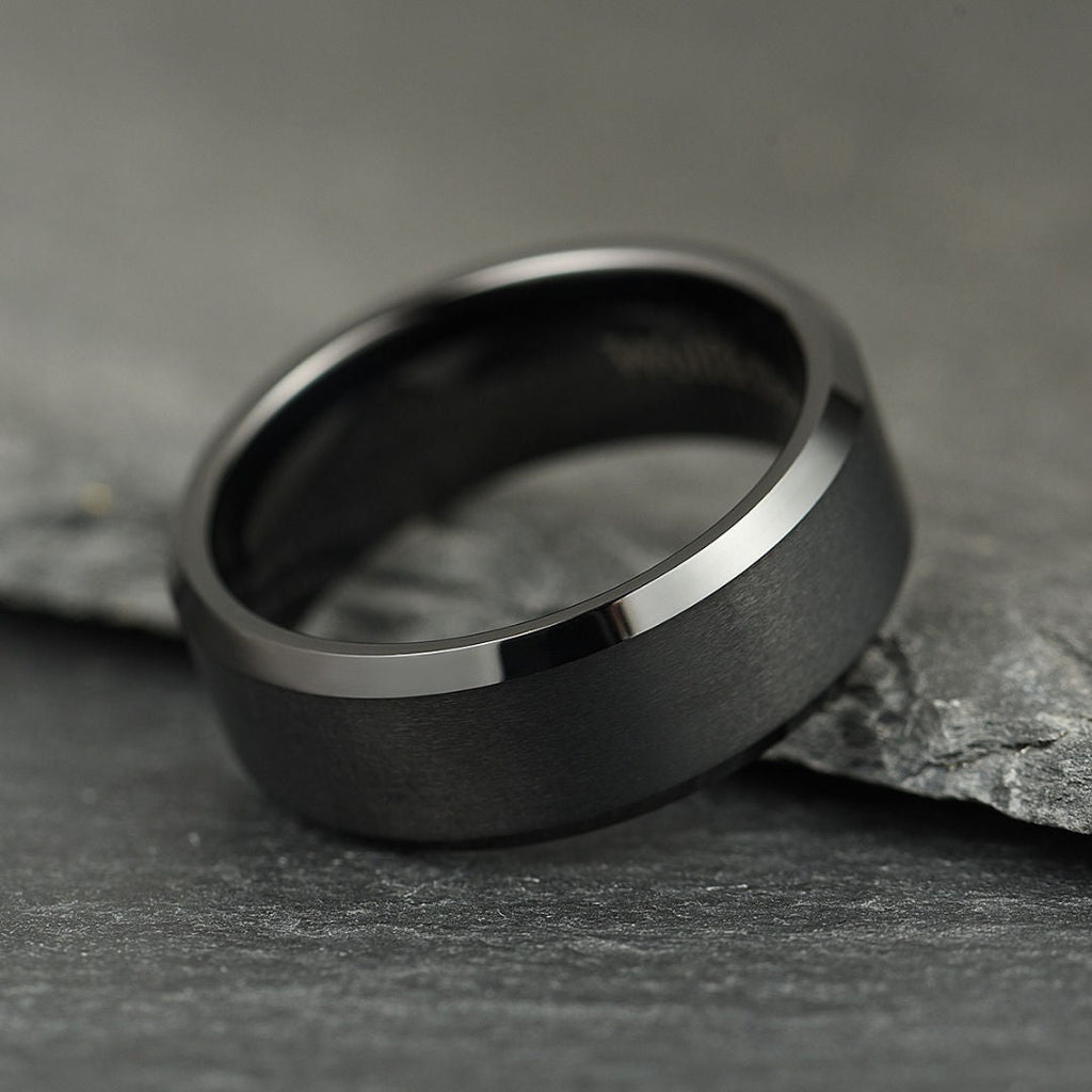 The Apex - Stealth Black Tungsten Ring (6mm, 8mm)