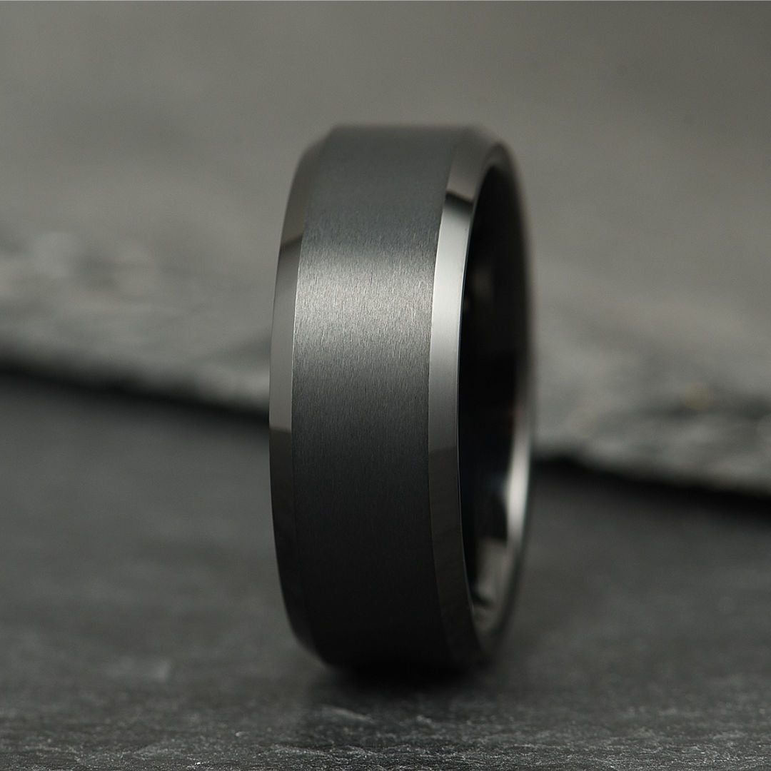 The Apex - Stealth Black Tungsten Ring (6mm, 8mm)