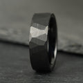The Crucible - Hammered Black Tungsten Ring (6mm, 8mm)