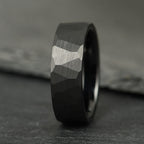 The Crucible - Hammered Black Tungsten Ring (6mm, 8mm)