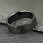 The Crucible - Hammered Black Tungsten Ring (6mm, 8mm)