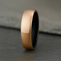 The Meridian - Polished Rose Gold Tungsten Ring (6mm)