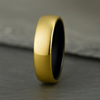 The Meridian - Polished Gold Tungsten Ring (6mm)