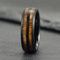 The Cask – Black Tungsten Ring With Walnut Wood Veneer (8mm)