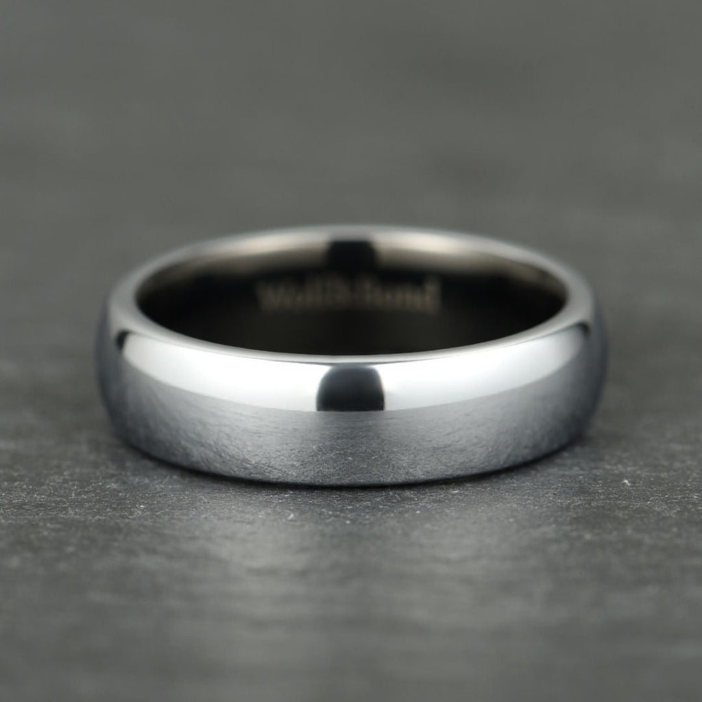 The Meridian – Polished Silver Tungsten Ring (6mm)