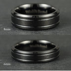 The Duet - Polished Black Tungsten Ring (6mm, 8mm)