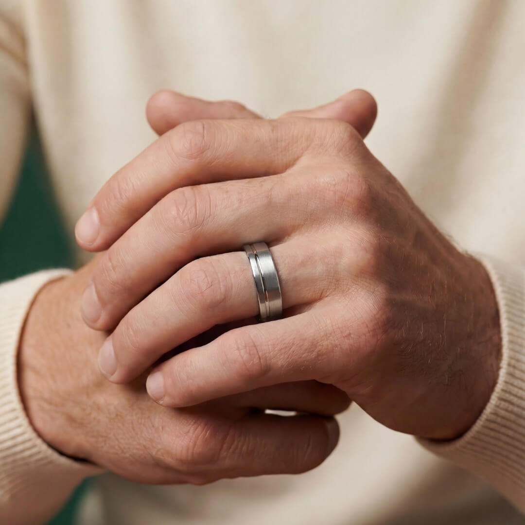 The Axis - Brushed Silver Tungsten Ring (4mm, 6mm)