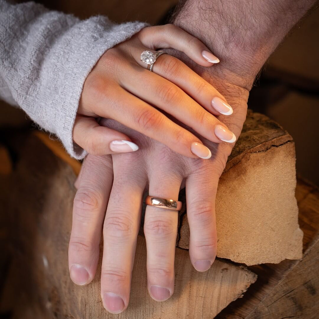 The Meridian - Polished Rose Gold Tungsten Ring (6mm)