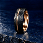The Cinder – Black Tungsten Rose Gold Accent