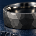 The Blackstone black tungsten ring, close-up