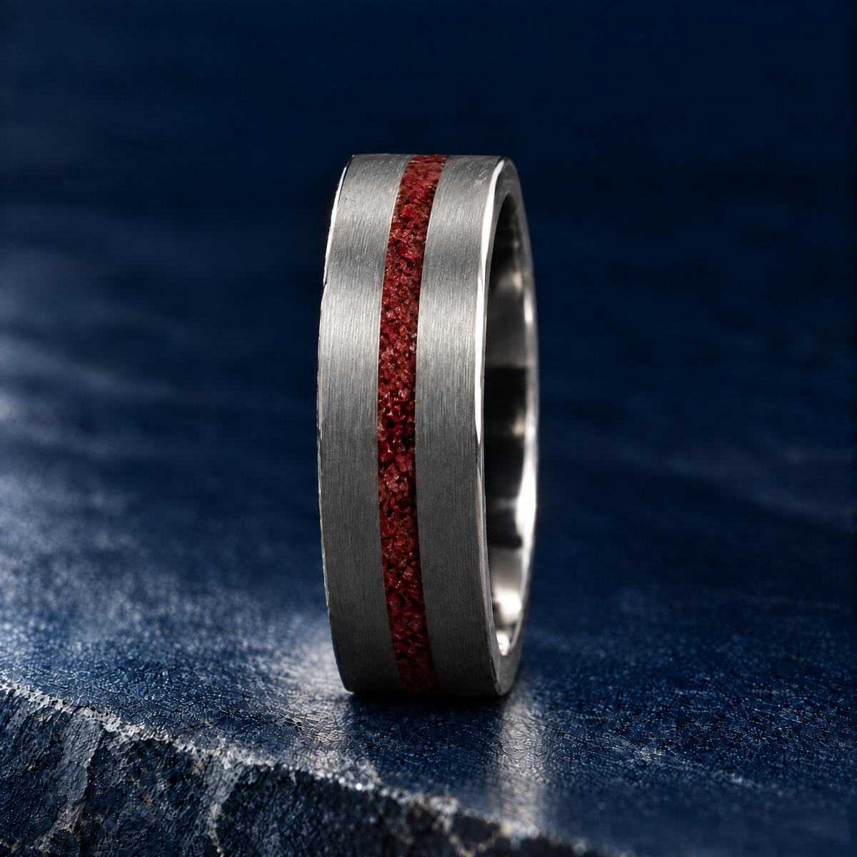 The Moab titanium ring, side profile