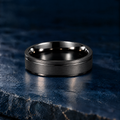 The Furrow black tungsten ring, 4mm width