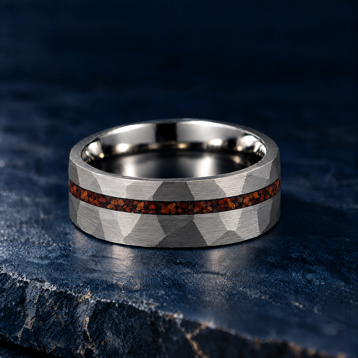 The Lyme silver tungsten ring, 8mm width