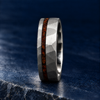 The Lyme silver tungsten ring, side view