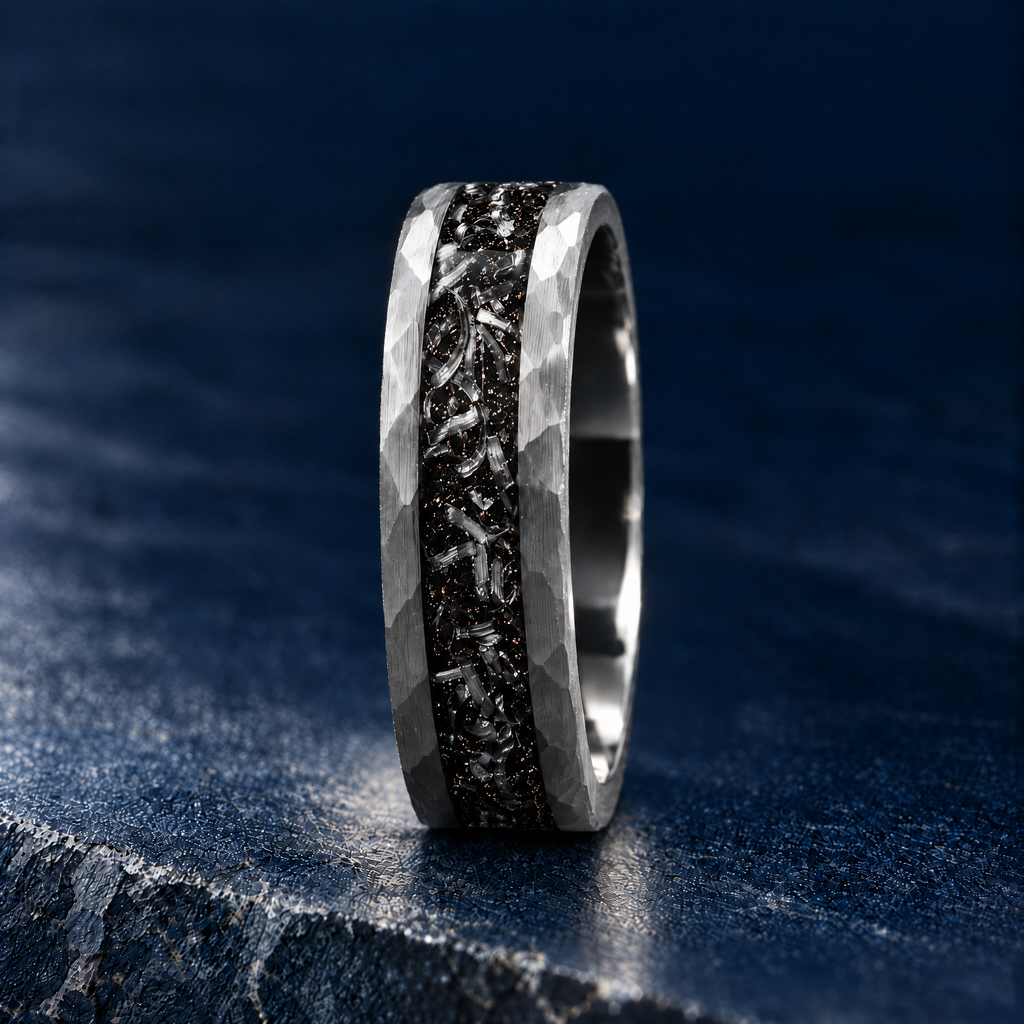The Perseid tungsten ring, side view