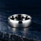 The Sovereign polished silver tungsten ring, 6mm width