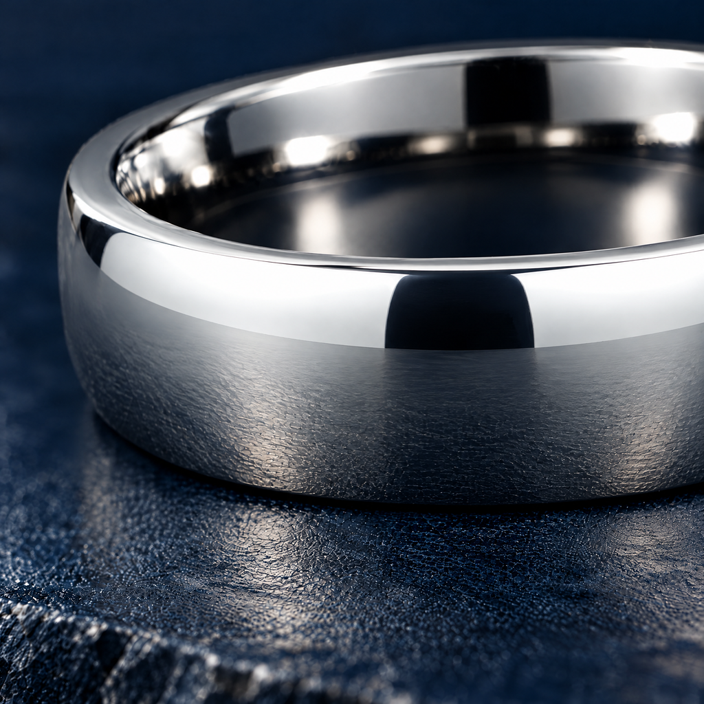 The Sovereign ring, close-up of the high-polish finish