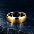 The Sovereign polished gold tungsten ring, 6mm width